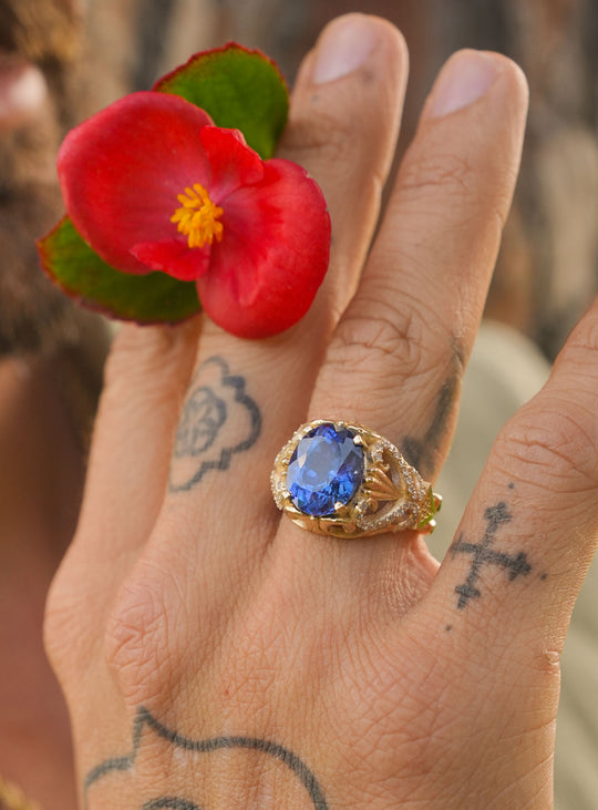 Azure Sapphire 14k Gold Ring
