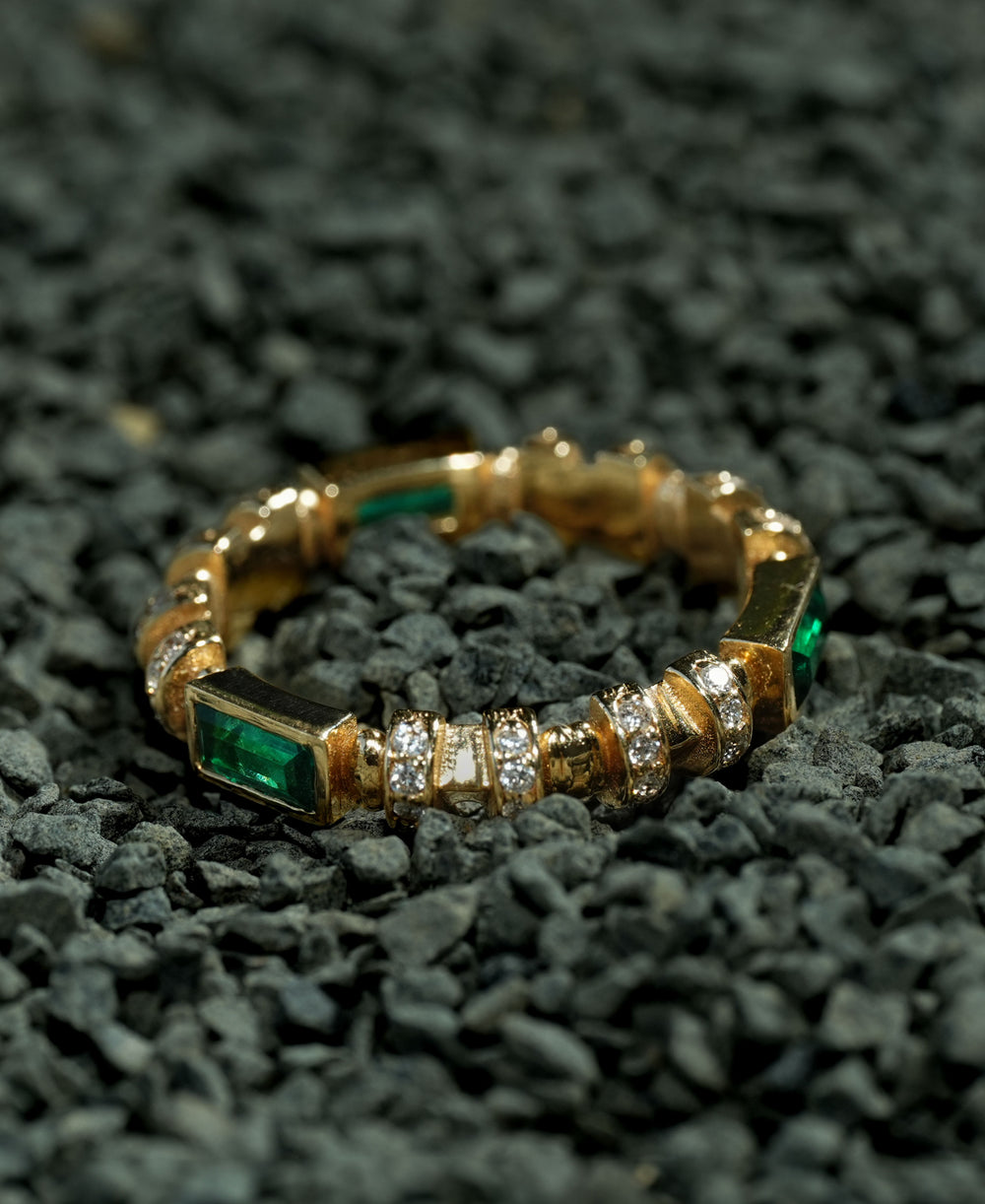 Emerald Orbit 14k Gold Ring