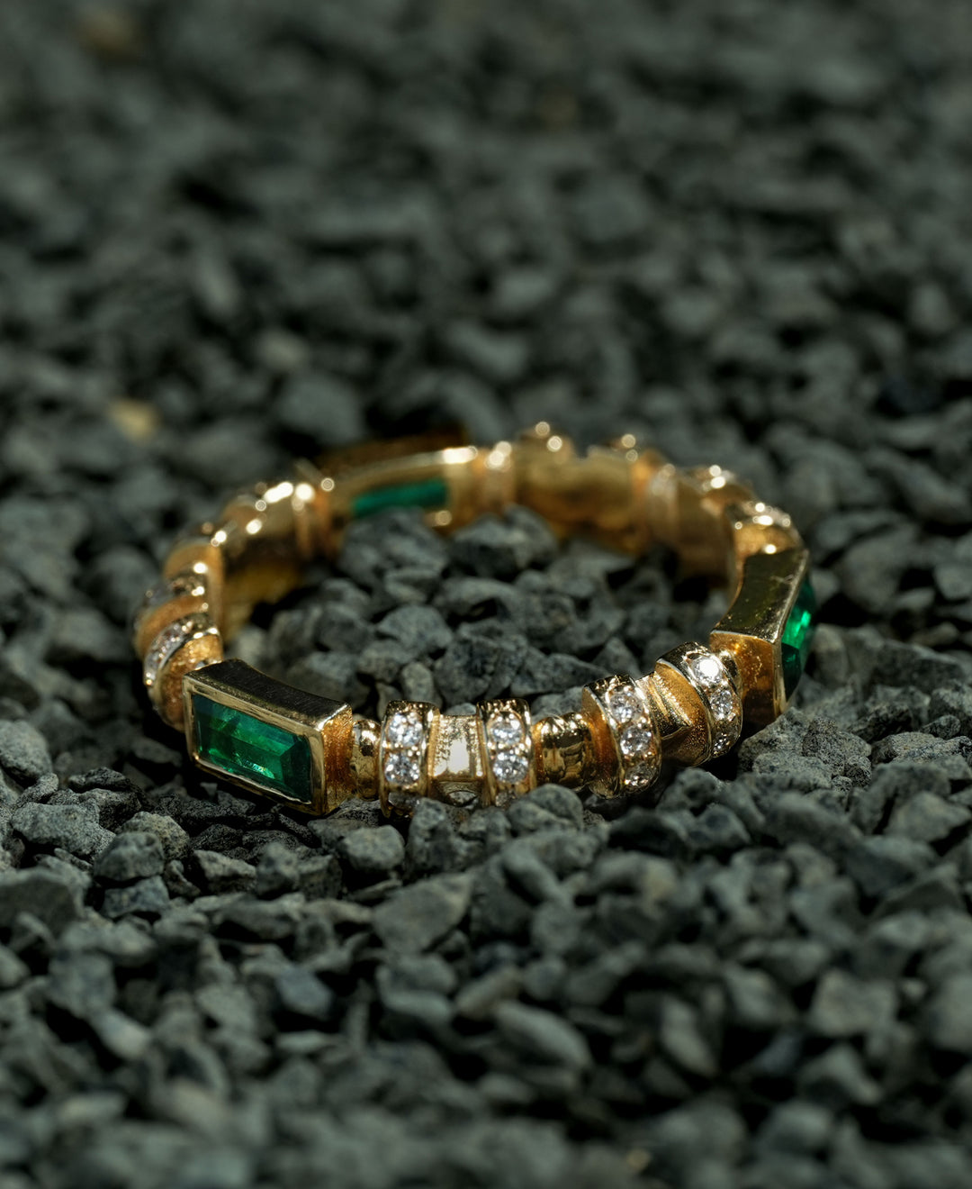 Emerald Orbit 14k Gold Ring